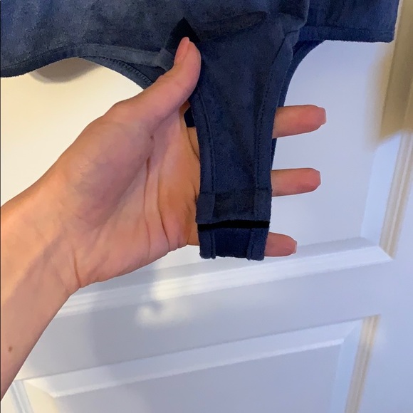 Navy suede long sleeve bodysuit - Picture 5 of 5